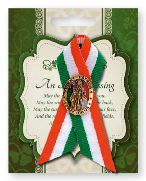 St Patrick's Day Pin in Multicolour Ribbon