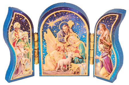 Christmas Gift Fridge Magnet Small Triptych Multicoloured