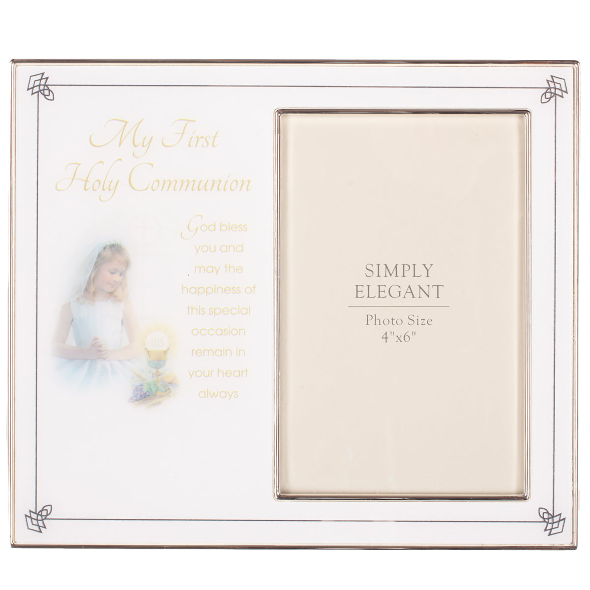First Holy Communion White Photo Frame Girls