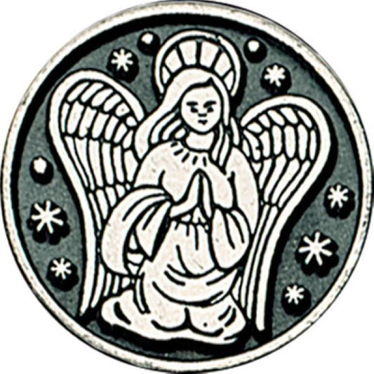 Guardian Angel Pocket Token Pewter Dark Grey