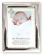 Christening Photo Frame Silver Plated Inspirational Message
