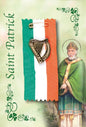 St Patrick's Day Harp Badge in Multicolour Ribbon