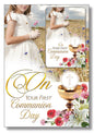 1st Holy Communion Greeting Card Pink Girl & Keepsake Card