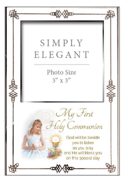 First Holy Communion Photo Frame White Girl