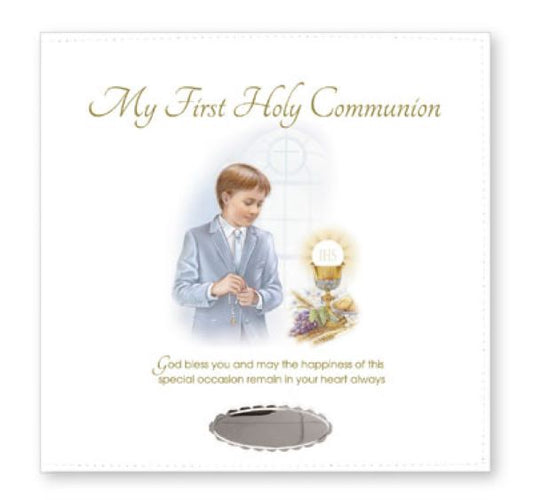 First Holy Communion White Leatherette Photo Album Boys