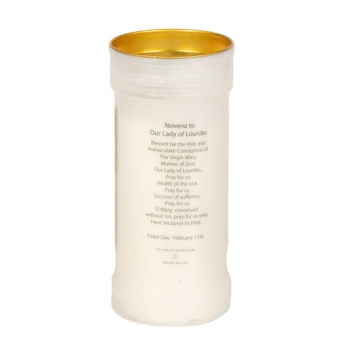 Holy/Religious Pillar Candle Our Lady of Lourdes