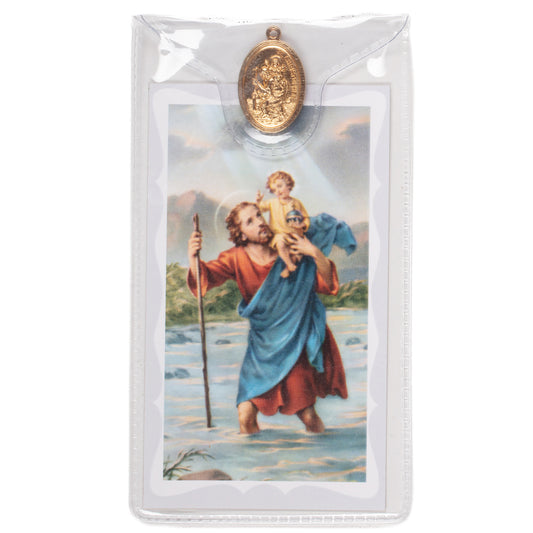 Saint Christopher Prayer Card & Medal Patron of Motorists