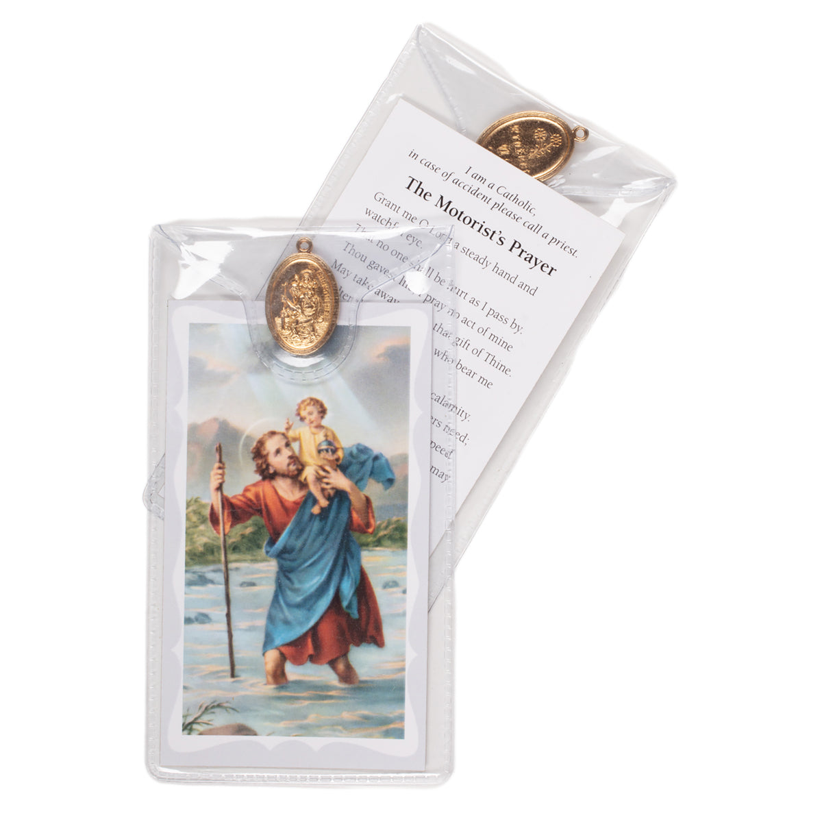 Saint Christopher Prayer Card & Medal Patron of Motorists