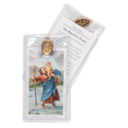 Saint Christopher Prayer Card & Medal Patron of Motorists