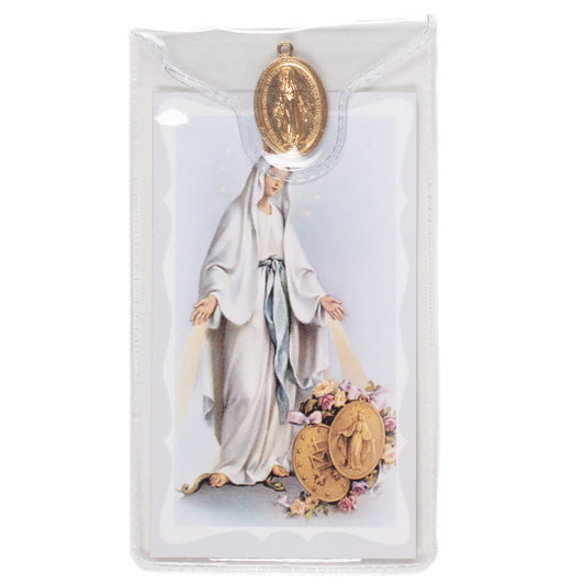 Miraculous Medal Prayer Card Plastic Wallet