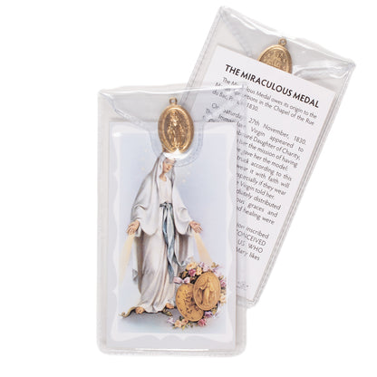 Miraculous Medal Prayer Card Plastic Wallet