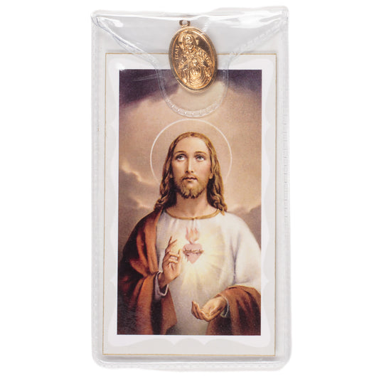 Sacred Heart of Jesus Prayer Card Plastic Wallet