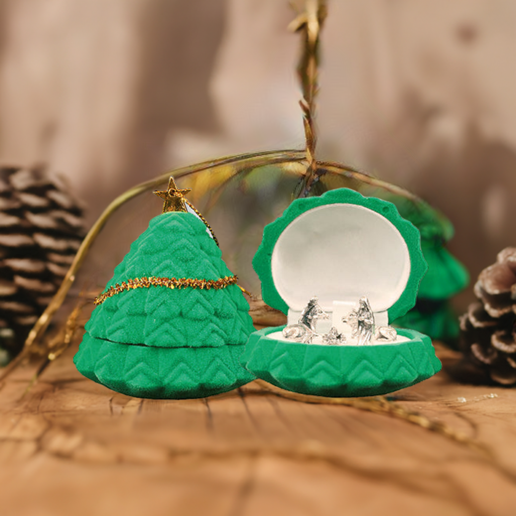 Christmas Mini Nativity Set in a Luxury Box Tree Shaped Ornament